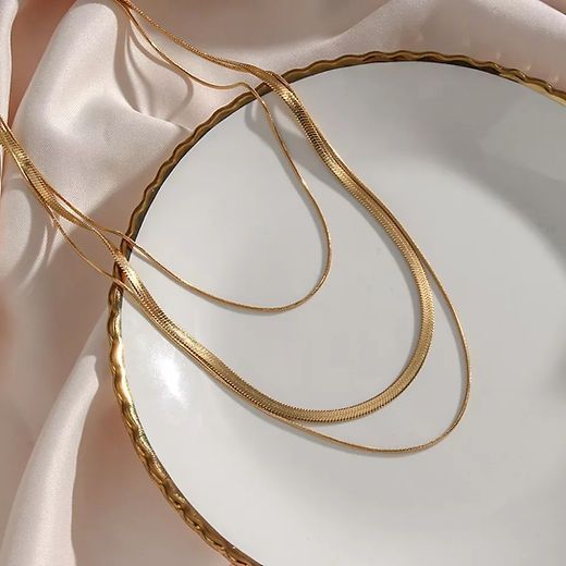 'ELLA' Gold Triple Layer Necklace