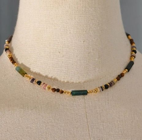 'LOTTIE' Mixed Dark Bead Necklace