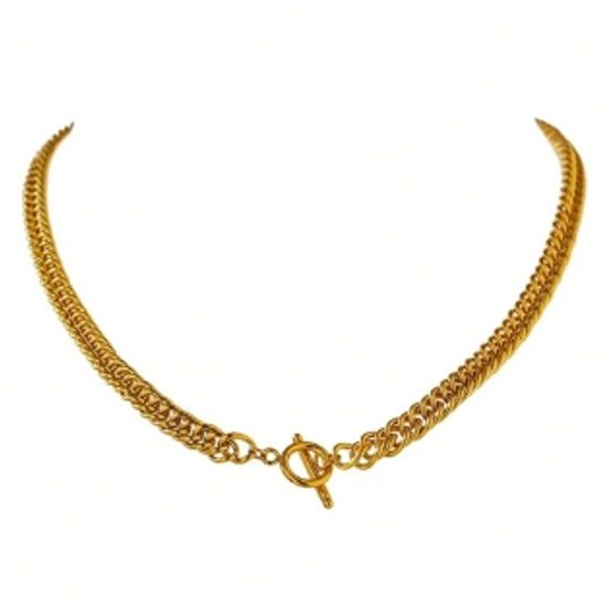 'ELODIE' Gold Chunky T Bar Necklace