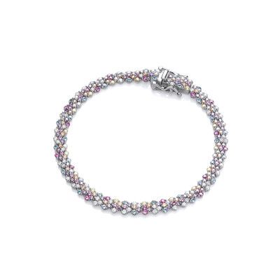 Cavendish French Silver & Rainbow Cubic Zirconia Hollywood Bracelet