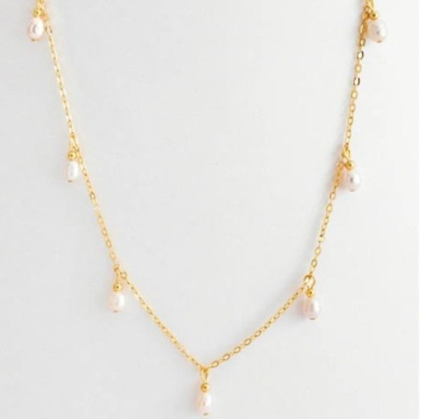 'KESHA' Gold Pearl Drop Necklace