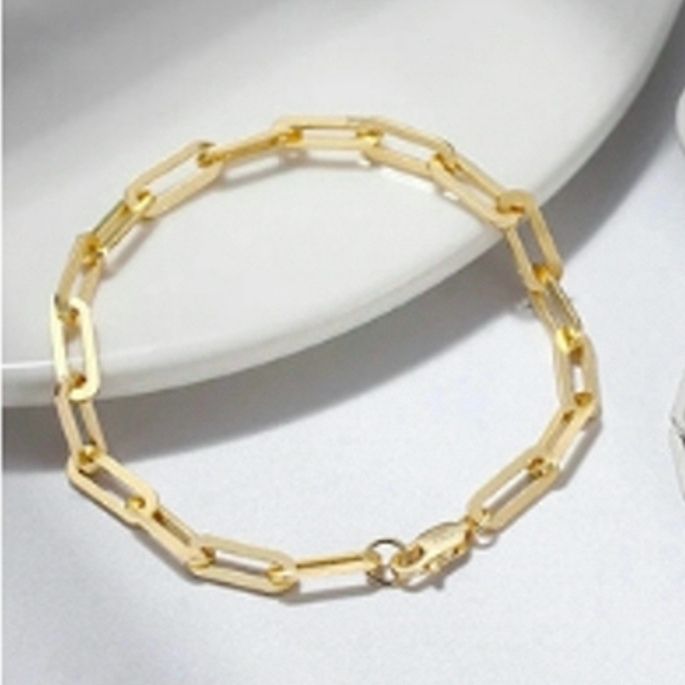 'ZARA' Gold Paperlink Chain Bracelet