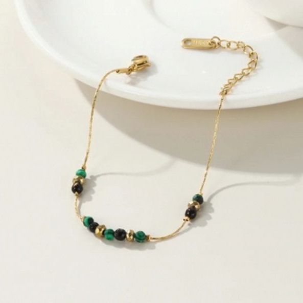 'ARIANA' Gold & Black Bead Bracelet