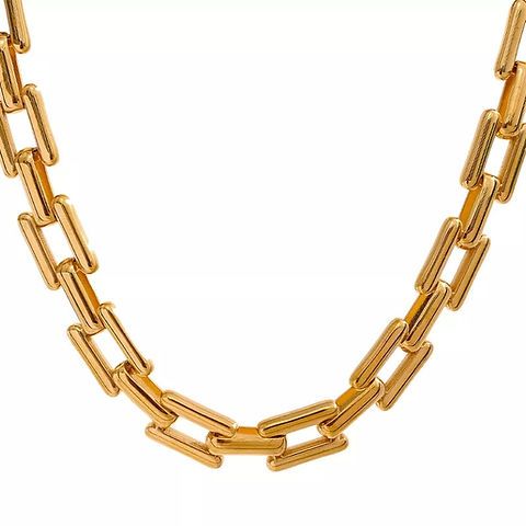 'ESME' Square Link Gold Chain Necklace