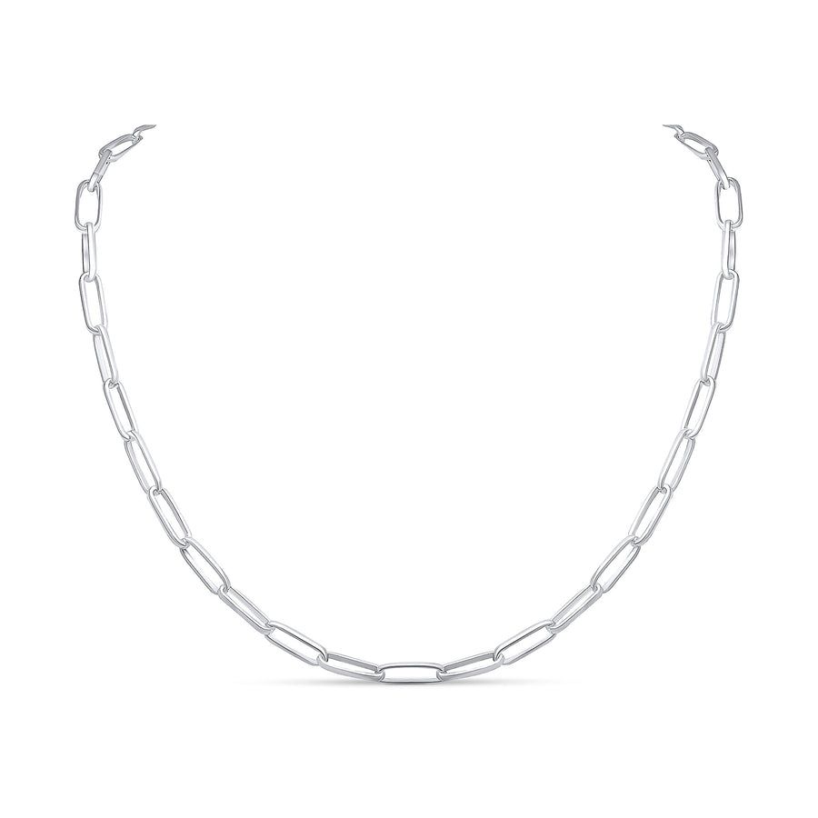 Solid Sterling Silver Silver Paperchain Link Chain