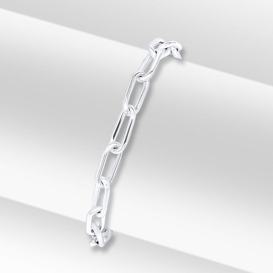 Solid Sterling Silver Paperchain Bracelet