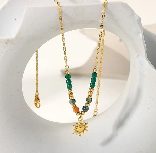'MAYA' Beaded Sun Necklace