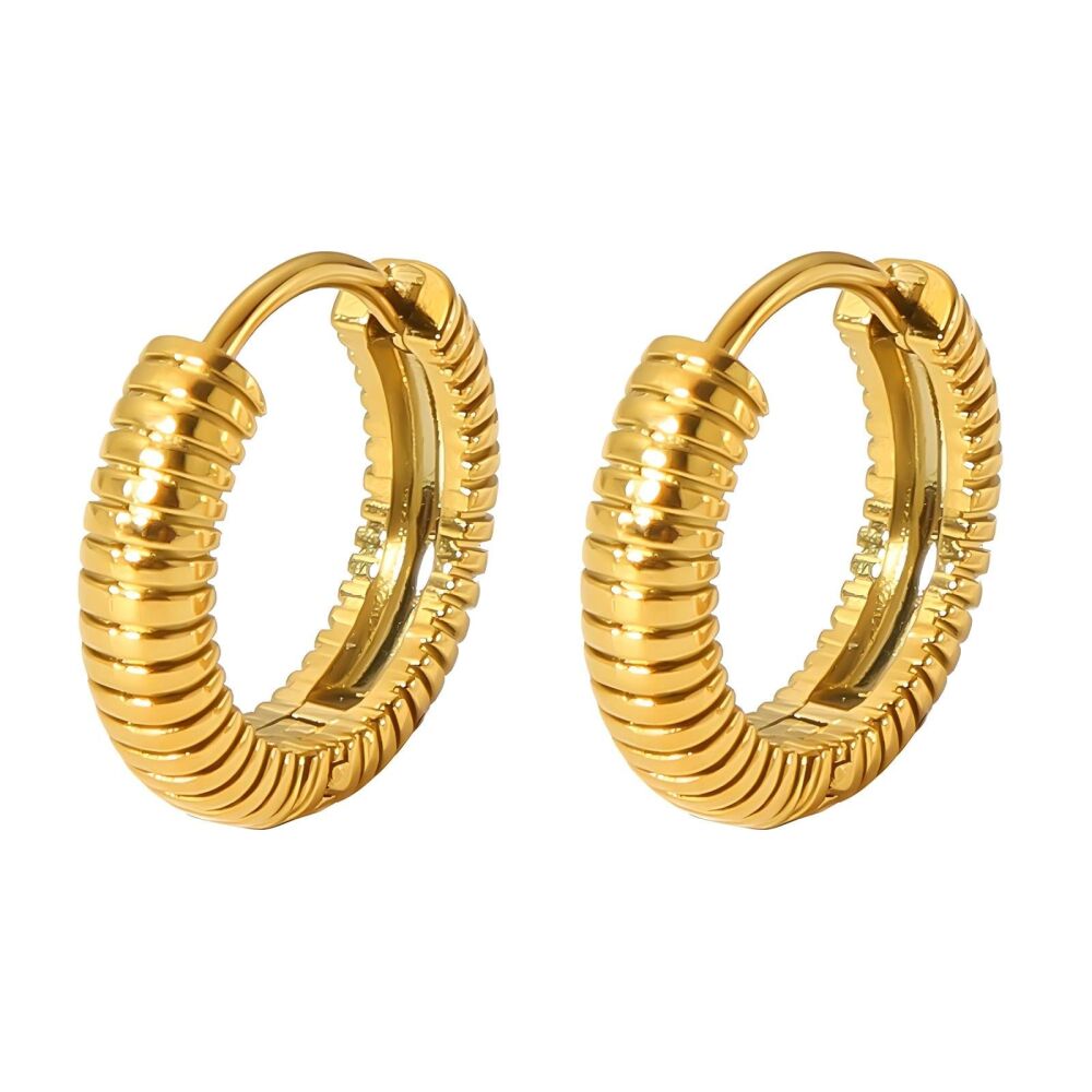 Ribbed hoop earrings shop