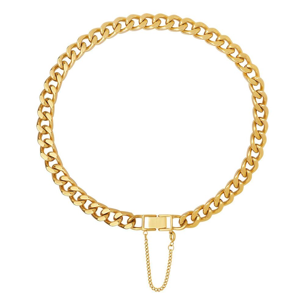 'CALLIE' Heavyweight Gold Curb Chain Necklace