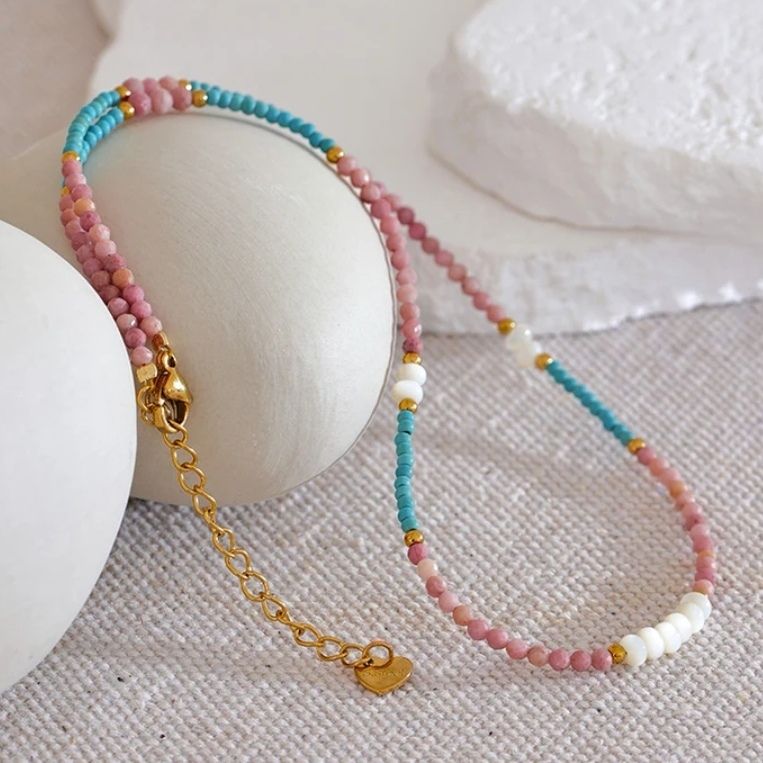 'LUCIA' Natural Stone & Shell Necklace