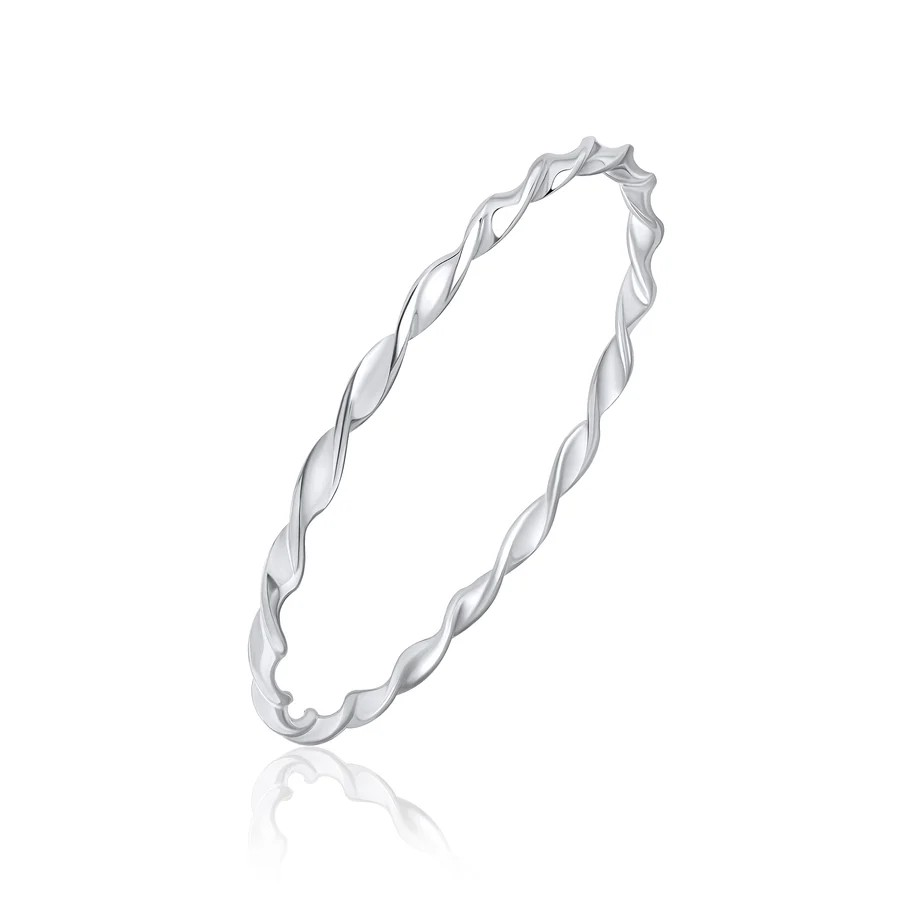Silver 4mm Round Loose Twist Bangle
