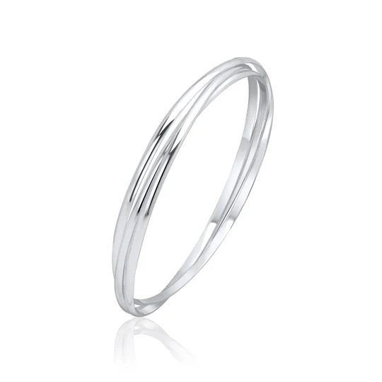 Silver 2.5mm Court Russian Bangle