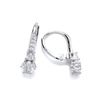 Deco Style Cubic Zirconia Earrings - Cavendish French