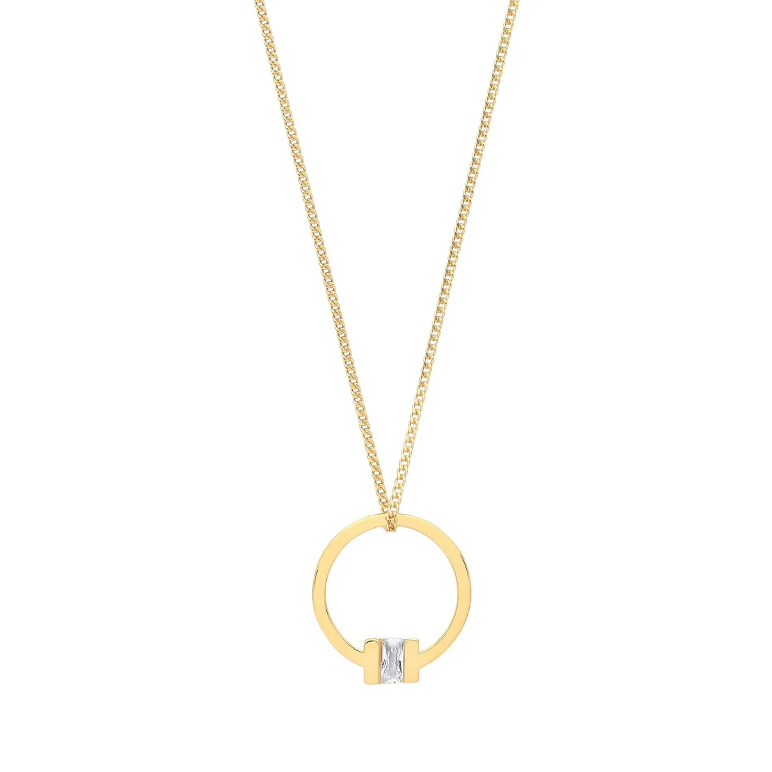 Gold Plated Sterling Silver Circle Pendant