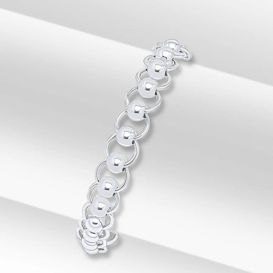 Silver Rollerball Chain Bracelet