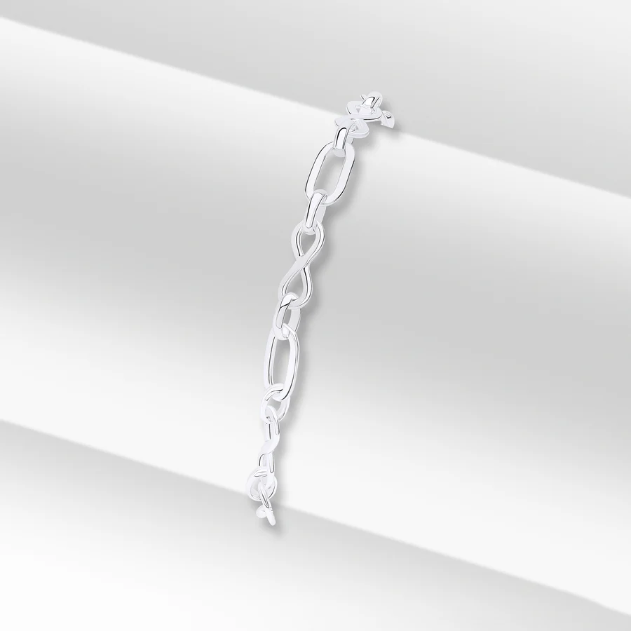 Silver Infinity Link Chain Bracelet
