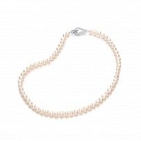 Silver CZ & Fresh Water Pearl 16" Necklace