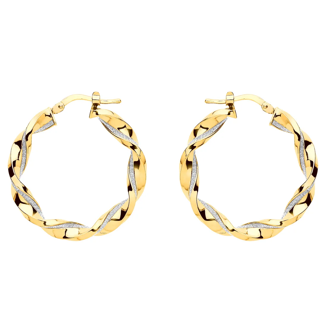 Gold Moondust Twist 28mm Hoop Earrings