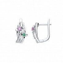 Silver Flower Petal Earrings