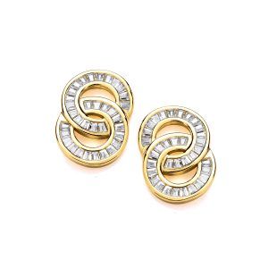 Gold Vermeil & Cubic Zirconia Eternal Links Earrings - Cavendish French
