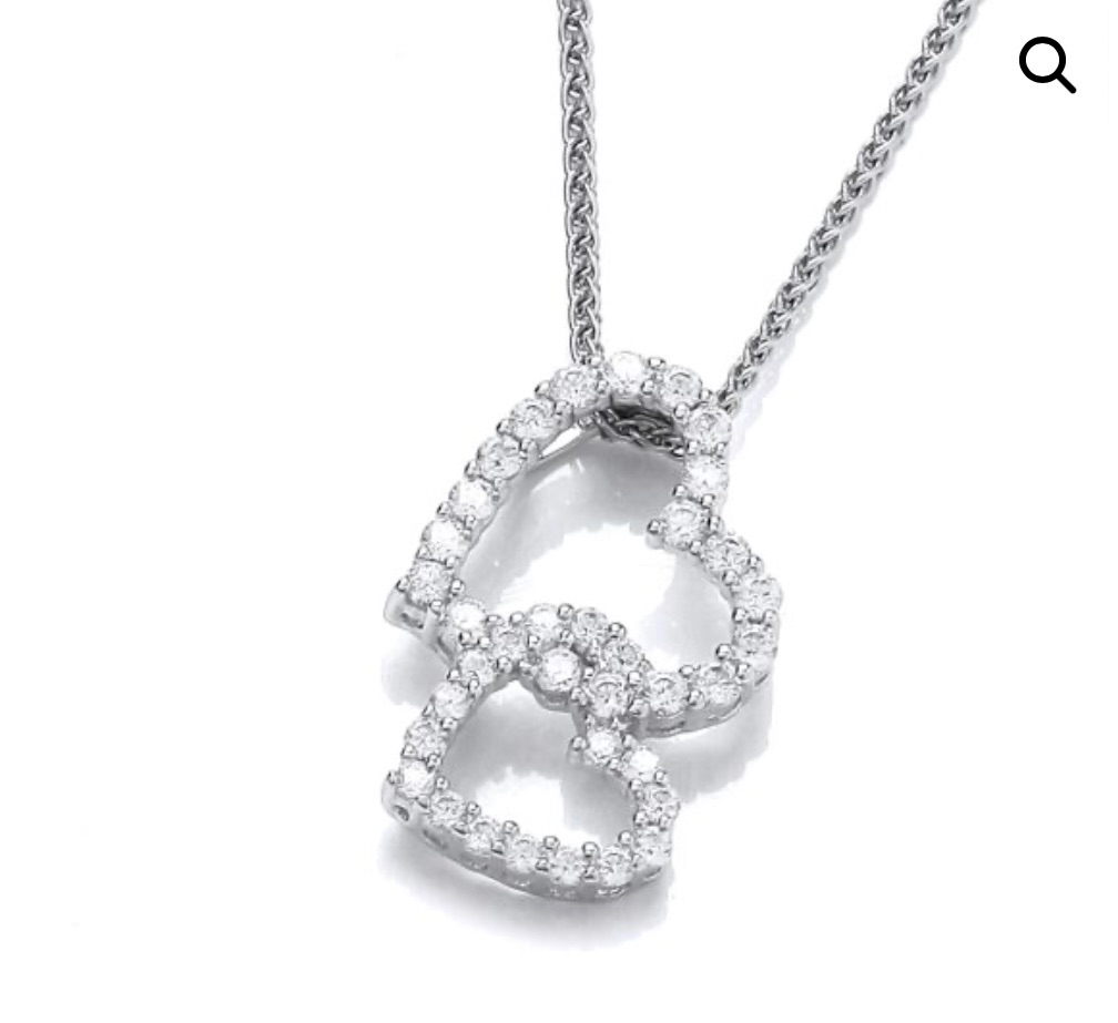 Little Hearts Interlinked Cubic Zirconia Pendant - Cavendish French