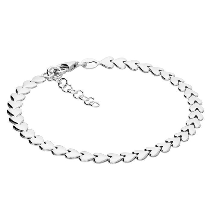 Silver Heart Link Bracelet