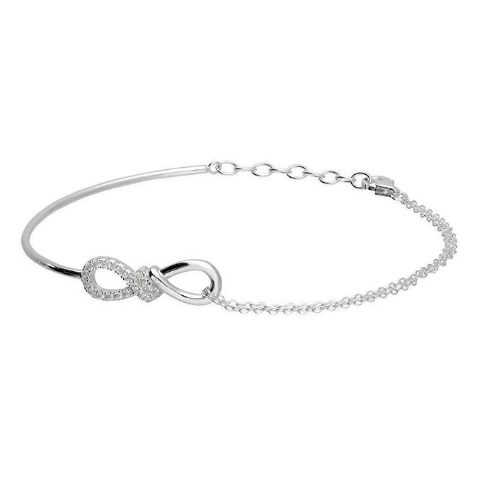 Sterling Silver Half And Half Infinity Bracelet