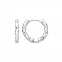 Silver Moondust Twist Huggie Hoop Earrings