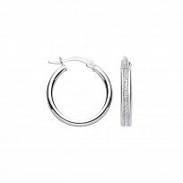 925 Silver Sparkle Dust Hoop Earrings