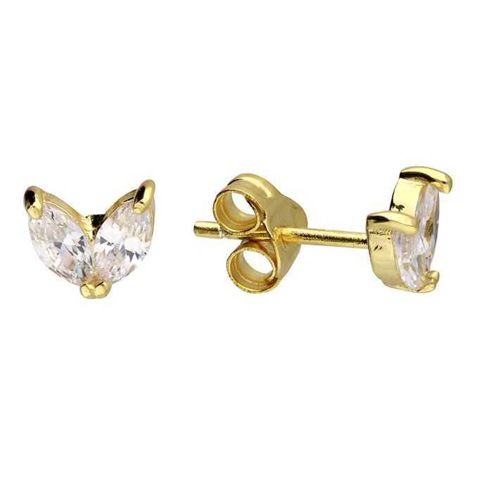 Double Cubic Zirconia Marquise Stud Earrings