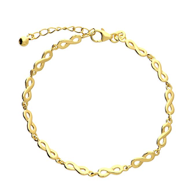Sterling Silver Gold Plated Infinity Bracelet