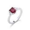Silver and Ruby Cubic Zirconia Georgia Ring - Cavendish French