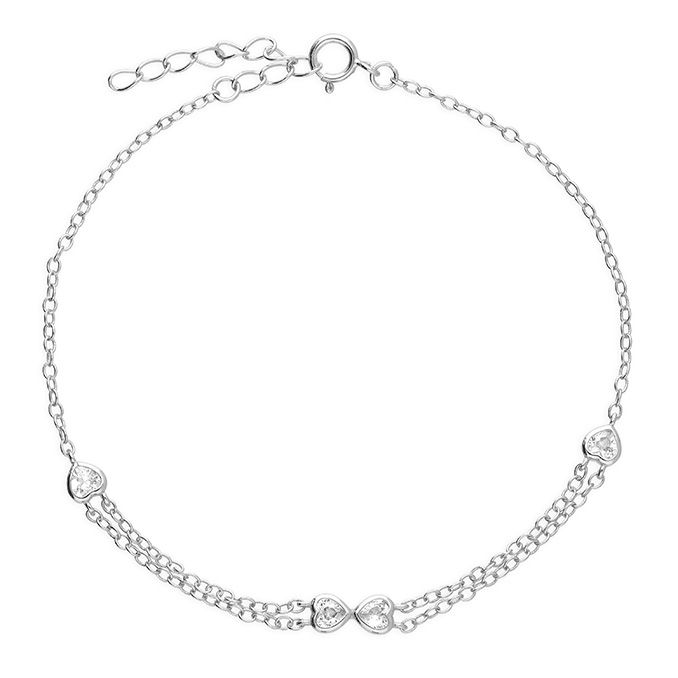 Sterling Silver Heart And Infinity Bracelet