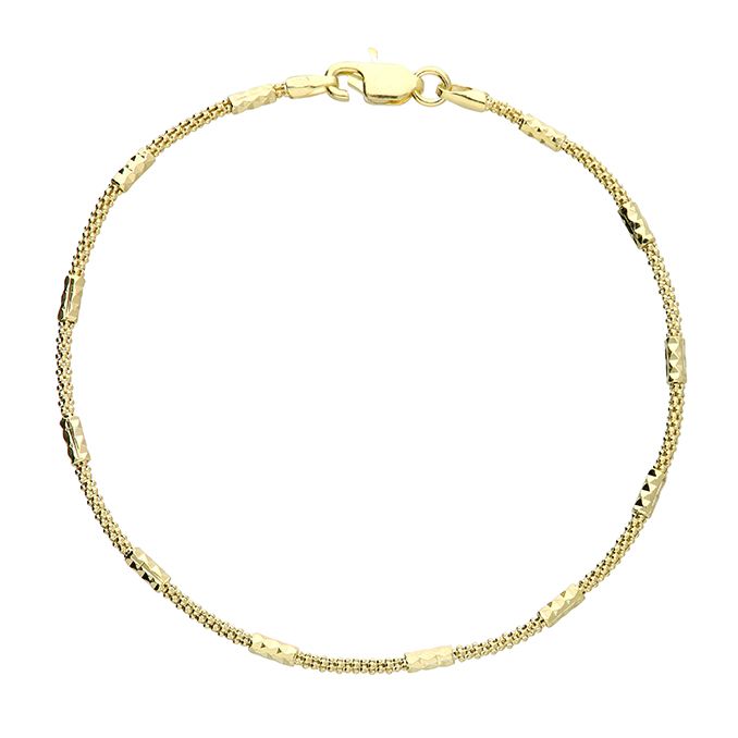 Sterling Silver Gold Plated Popcorn Style Bracelet
