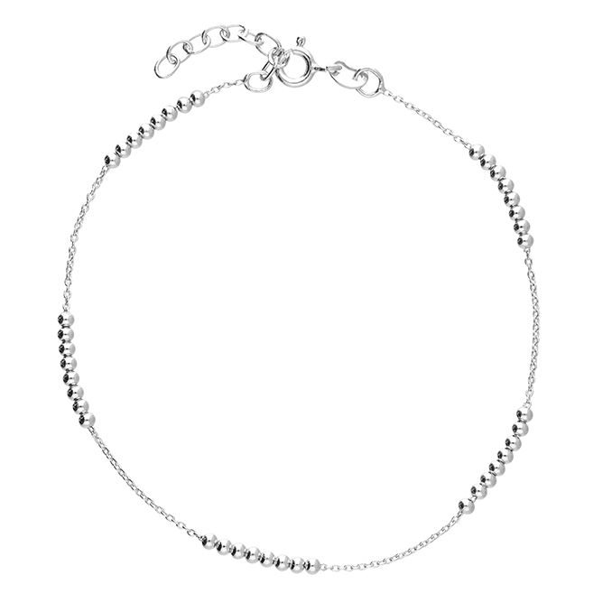 Sterling Silver Bead And Trace Bracelet