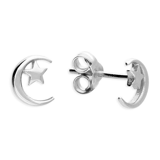 Sterling Silver Moon & Star Earrings