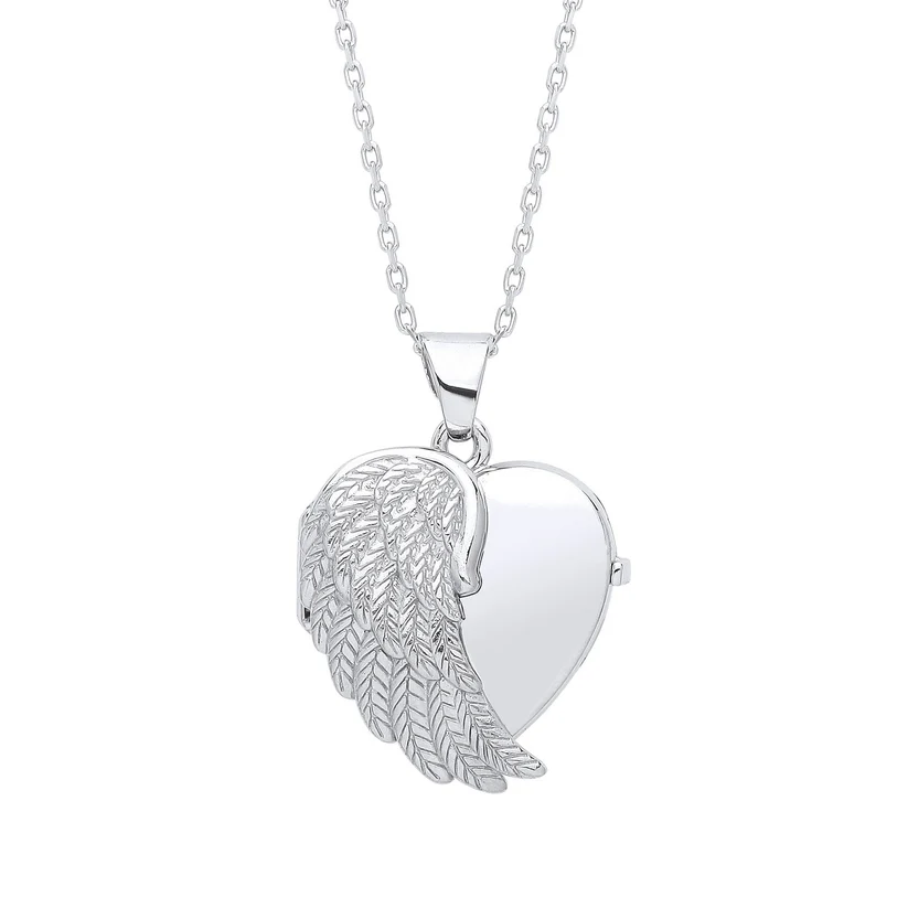 Angel One Wing Sterling Silver Locket
