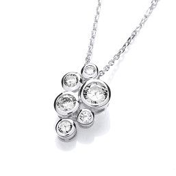 Timeless Rubover Set Cubic Zirconia Pendant & Chain