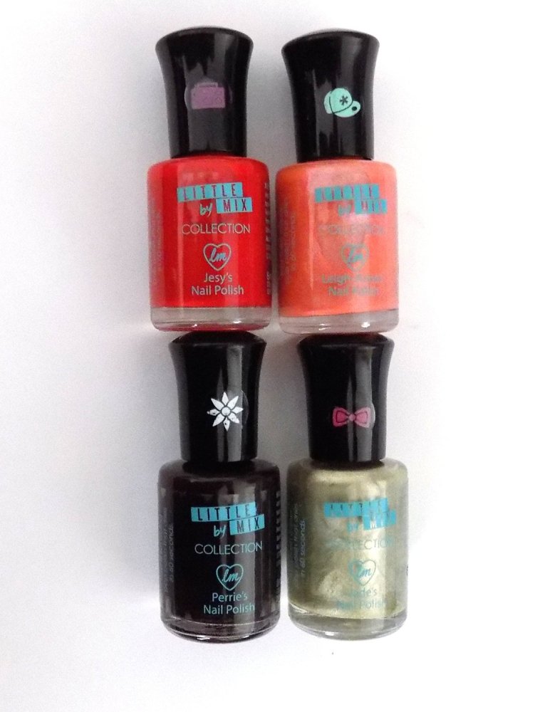 Collection Little Mix Nail Polish x 4 Joblot Bundle Set Red /Coral Pink / Dark Purple / Metallic Green 