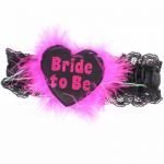 Hen Party Bride to Be Black Garter Black Fluffy Heart by Alandra 