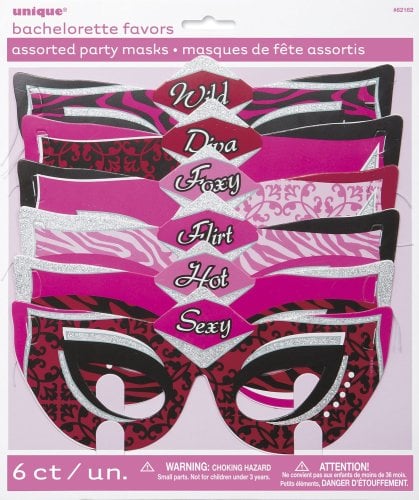 Hen Party Masks, Assorted Pack of 6 