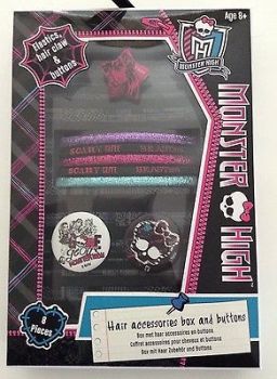Girls Monster High Hair Accessories Gift Box and buttons