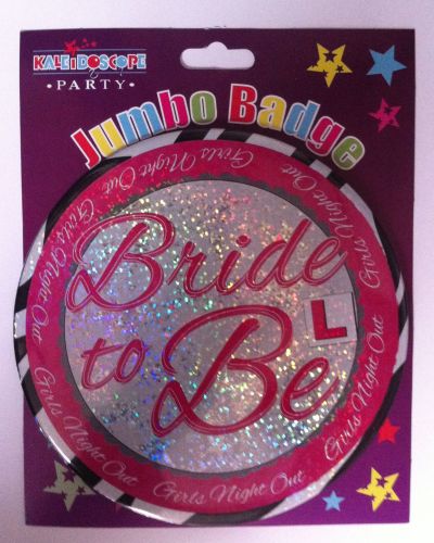 Bride To Be Jumbo Badge - L Plate