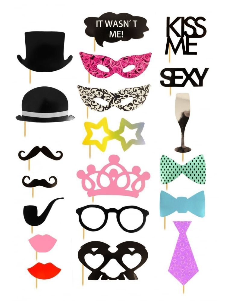 Party Selfie Photo Props On Sticks   