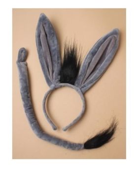Donkey ears aliceband and tail set