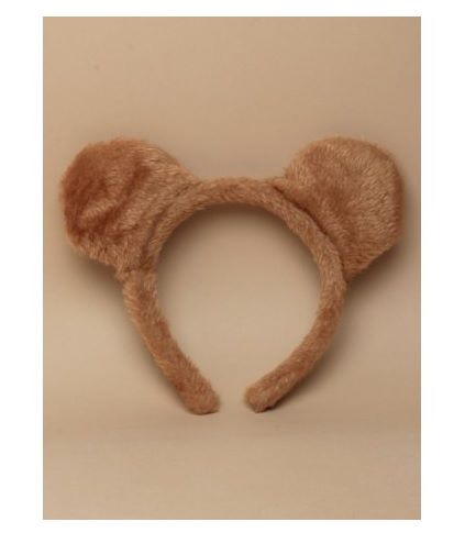 Brown furry fabric teddy bear ears aliceband