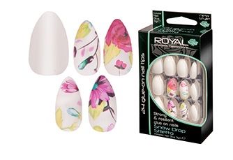        Royal Strong & Resilient Glue on Nails - Snow Drop Stiletto