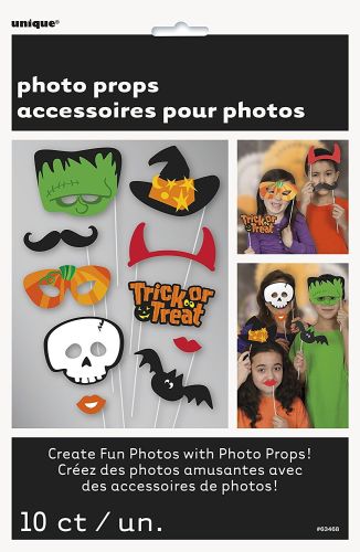Trick or Treat Halloween Photo Booth Props - Pack of 10 