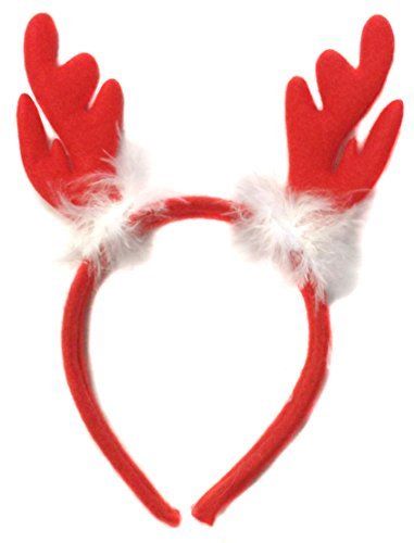 Fluffy Reindeer Antlers Head Boppers Christmas Hair Accessory Headband