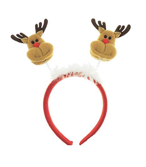 Festive Christmas Girls Ladies Deely Bopper Party Headband Alice Band Reindeer Rudolph 